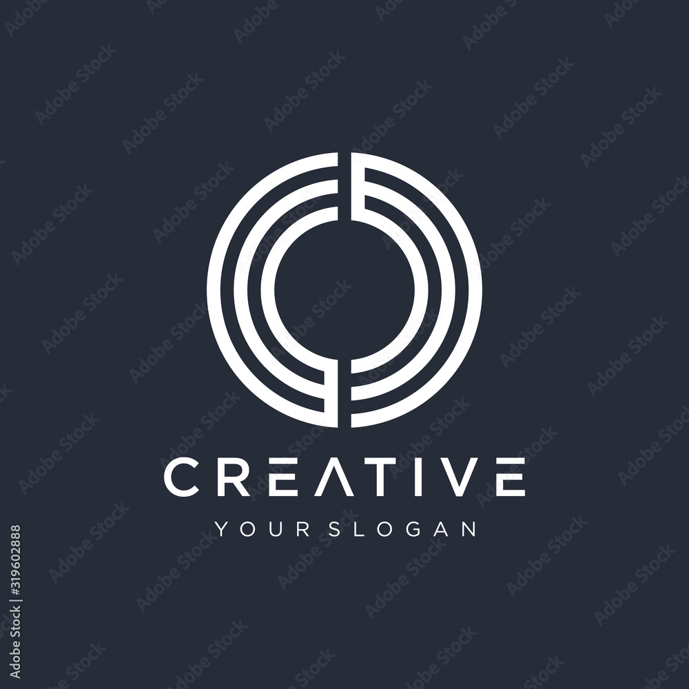 Poster initial wm logo design modern monogram and elegant with circle concept. logo the letter wm in the fo