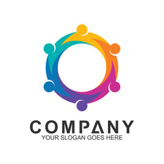 people connect,vector logo social,people care logo,human in circle