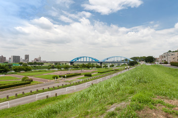 Obraz premium 多摩川丸子橋緑地（東京都大田区）