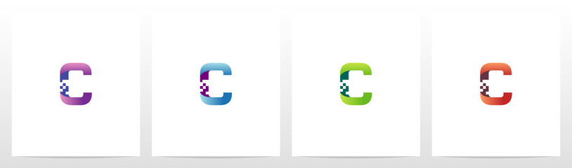 Modern Digital Letter Logo Design C