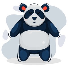 Cute panda mascot cartoon design vector