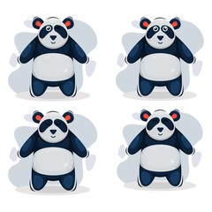 Cute panda mascot cartoon design vector