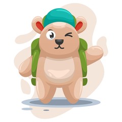 Cute bear carry a school bag