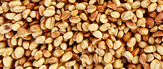  Close up of coffee beans for background                                  