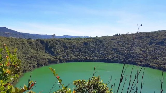 lagoon or lake of guatavita in Colombia, source of the el dorado legend