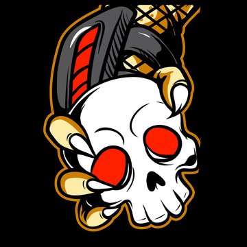 vector illustration skull,isolated easy to edit