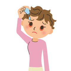 点眼をする女性