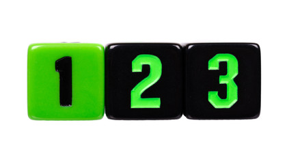 Black dices for games. Isolated on white.