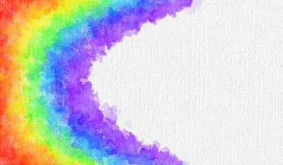 Side Border Rainbow Watercolor on Paper Texture with space for your text