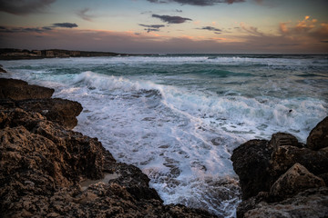 Fototapeta na wymiar A stormy afternoon on the Southern Coast of Puglia Italy