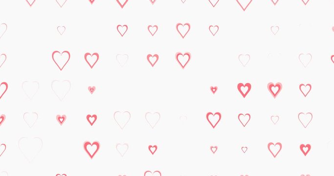 Abstract of red heart bubbles on white background. Design for happy valentine's day