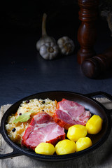boiled sauerkraut and delicious saddle of pork