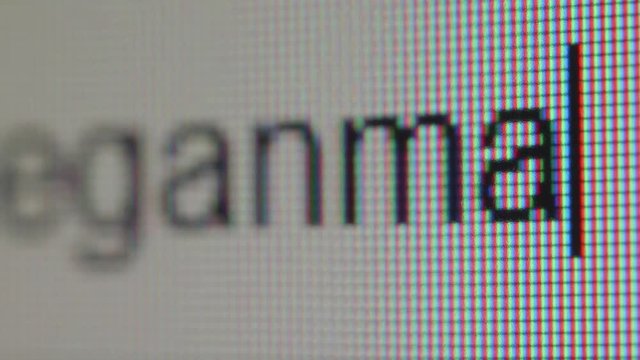 Typing of hash tag with lowercase letters. Noun used as a verb meghanmarkle. Macro view