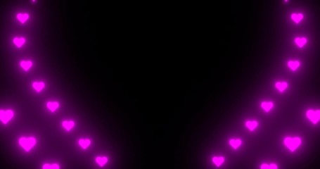 Seamless loop sci-fi futuristic VJ tunnel from hearts in heart symbol shape