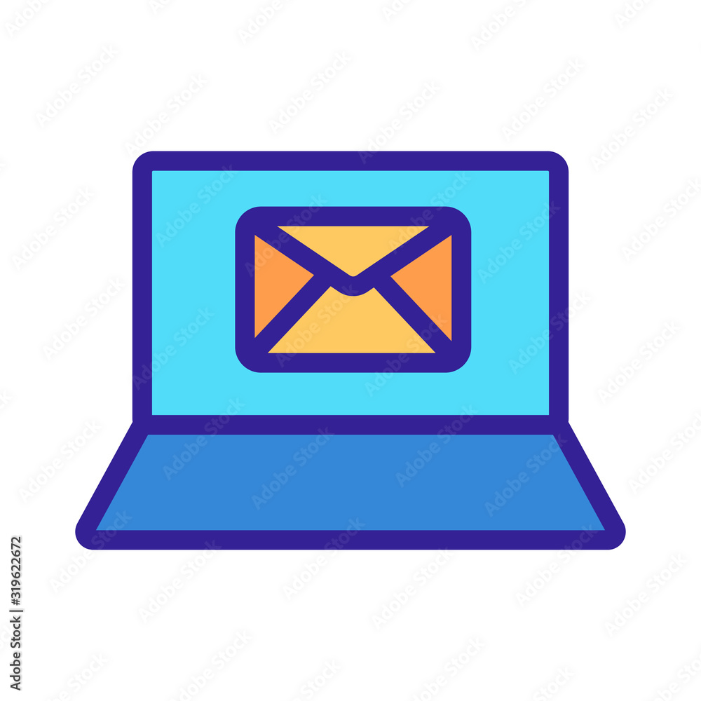 Poster computer message icon vector. a thin line sign. isolated contour symbol illustration