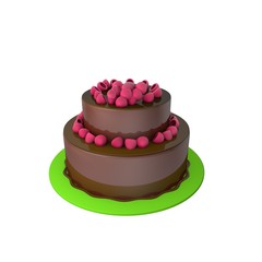 3d illustration.   Big cake