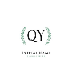 QY Initial handwriting logo vector