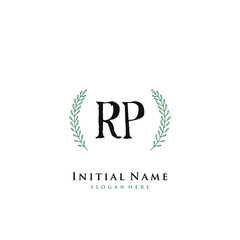 RP Initial handwriting logo vector