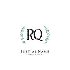 RQ Initial handwriting logo vector