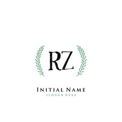 RZ Initial handwriting logo vector