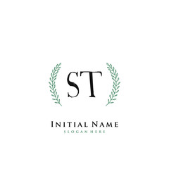 ST Initial handwriting logo vector