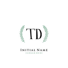 TD Initial handwriting logo vector