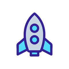 space shuttle icon vector. A thin line sign. Isolated contour symbol illustration