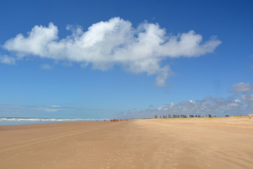 Fototapeta na wymiar the brazilian beach Orla de Atalaia in the capital,Aracaju,Sergipe , Brazil
