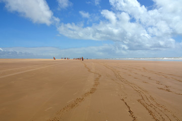 Fototapeta na wymiar the brazilian beach Orla de Atalaia in the capital,Aracaju,Sergipe , Brazil