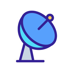 satellite antenna icon vector. A thin line sign. Isolated contour symbol illustration