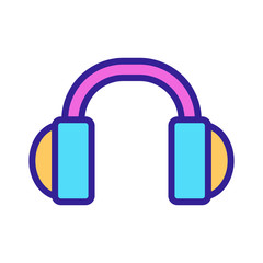 Headphones for music icon vector. A thin line sign. Isolated contour symbol illustration