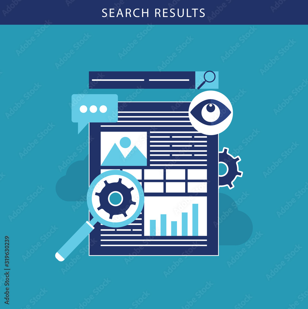 Poster search results internet search engine web pages content.