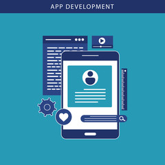 Mobile app design and user interface development concept