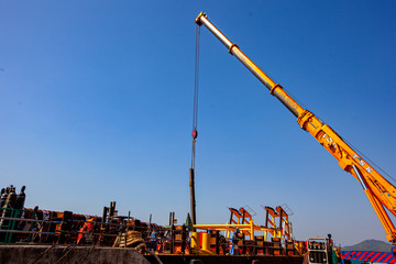 construction site with cranes