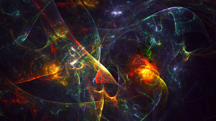 Fractal 3D rendering abstract gold bright background