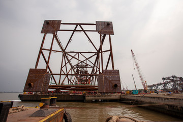 construction site with cranes