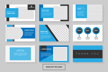 Minimal blue design presentation slides template