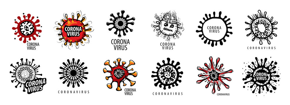 Vector illustration of a coronavirus on a white background