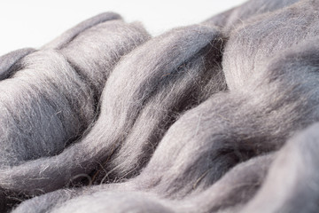 the texture of wool yarn for felting