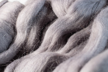 the texture of wool yarn for felting