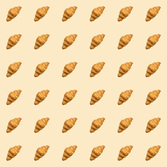 Seamless pattern with French croissants
