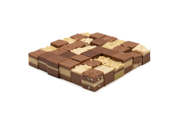 Chocolate candy isolated on white background.