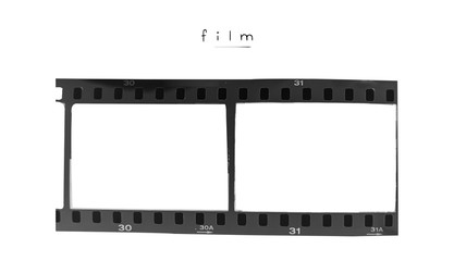 (35 mm.) film frame With vintage space on white background.