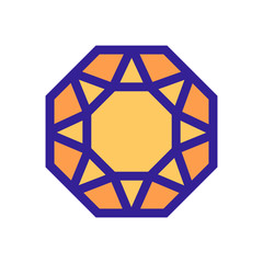 diamond icon vector. A thin line sign. Isolated contour symbol illustration