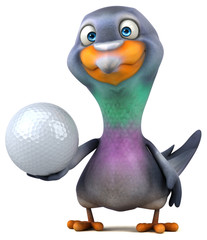 Fun pigeon - 3D Illustration