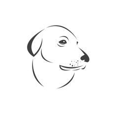 Vector of a Dog head Colour Black. Pet. Animal. logo or icon. symbol. Mammals. Cute. Art picture. on white background