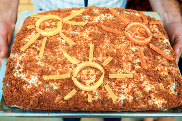 birthday cake on the table