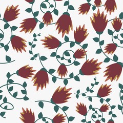 Obraz na płótnie Canvas Simple seamless pattern design in trend colors in vector. Floral composition