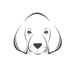 Vector of a Dog head Colour Black. Pet. Animal. logo or icon. symbol. Mammals. Cute. Art picture. on white background