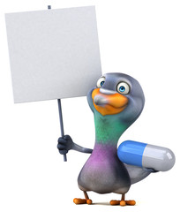 Fun pigeon - 3D Illustration